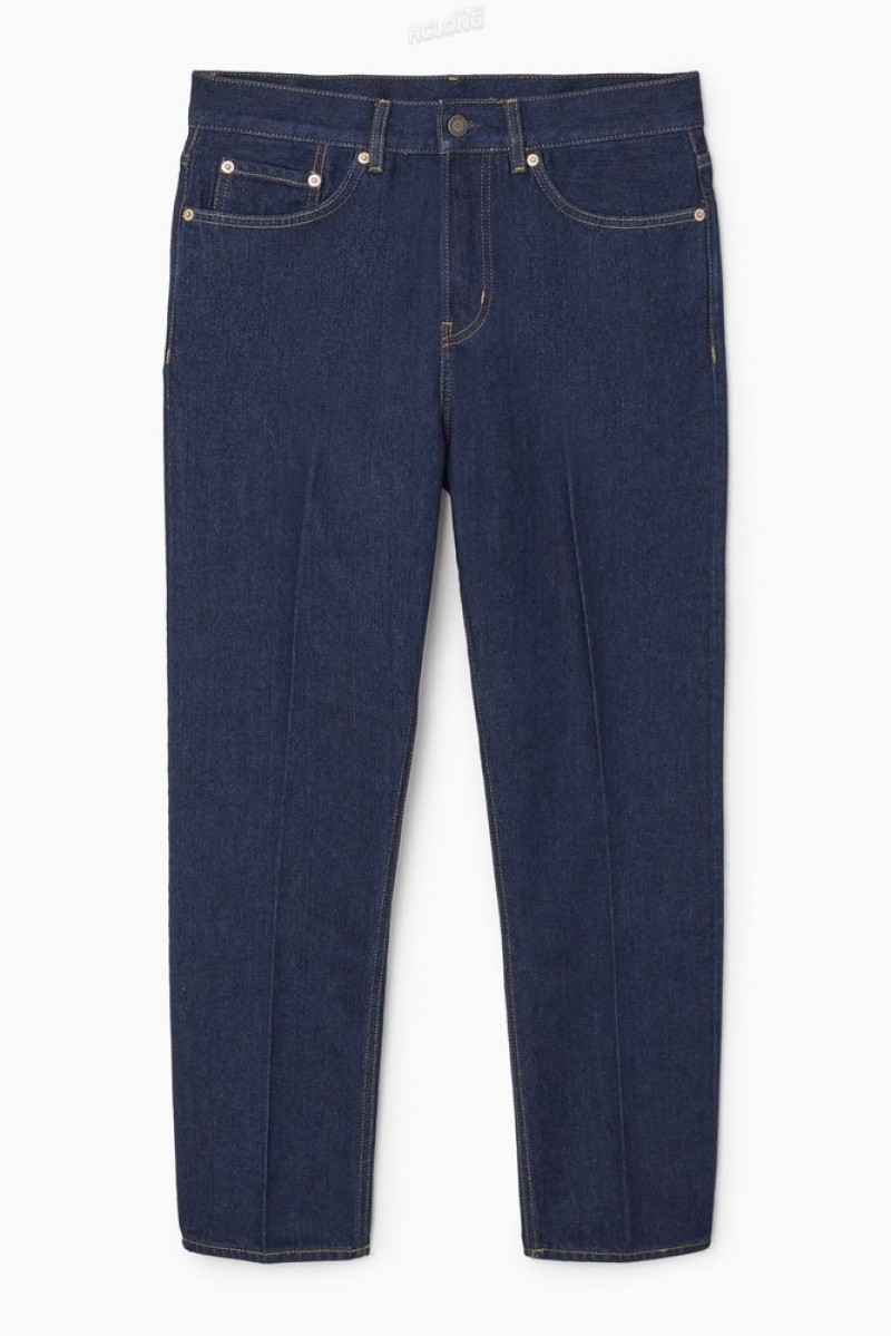 Dark Blue COS Skim Jeans - Straight/Cropped Trousers | 634982-QYW