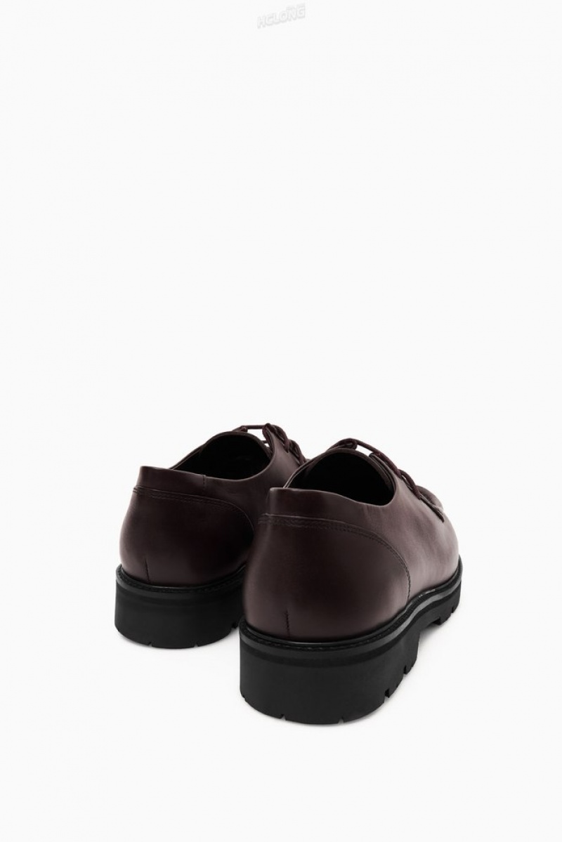 Dark Brown COS Chunky Leather Chukka Shoes Slip On Shoes | 816239-YBT