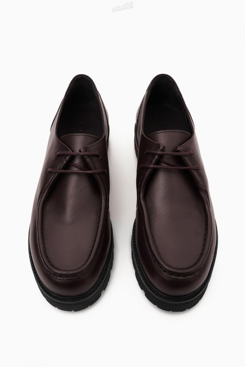 Dark Brown COS Chunky Leather Chukka Shoes Slip On Shoes | 816239-YBT