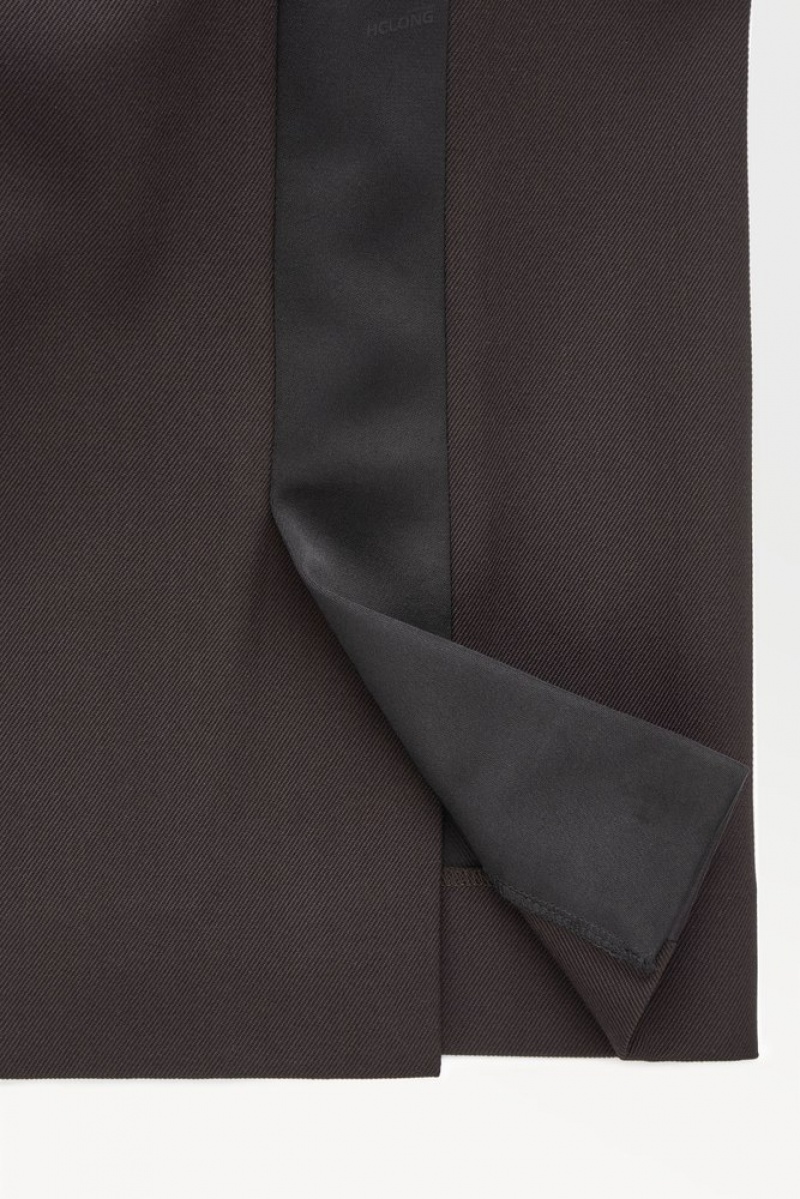 Dark Brown COS The Tuxedo-Stripe Trousers Pants | 324658-PKS