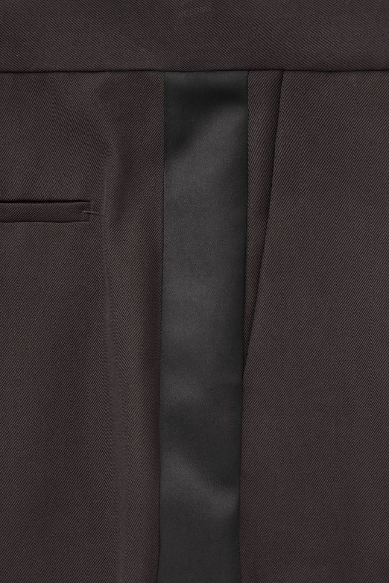 Dark Brown COS The Tuxedo-Stripe Trousers Pants | 324658-PKS