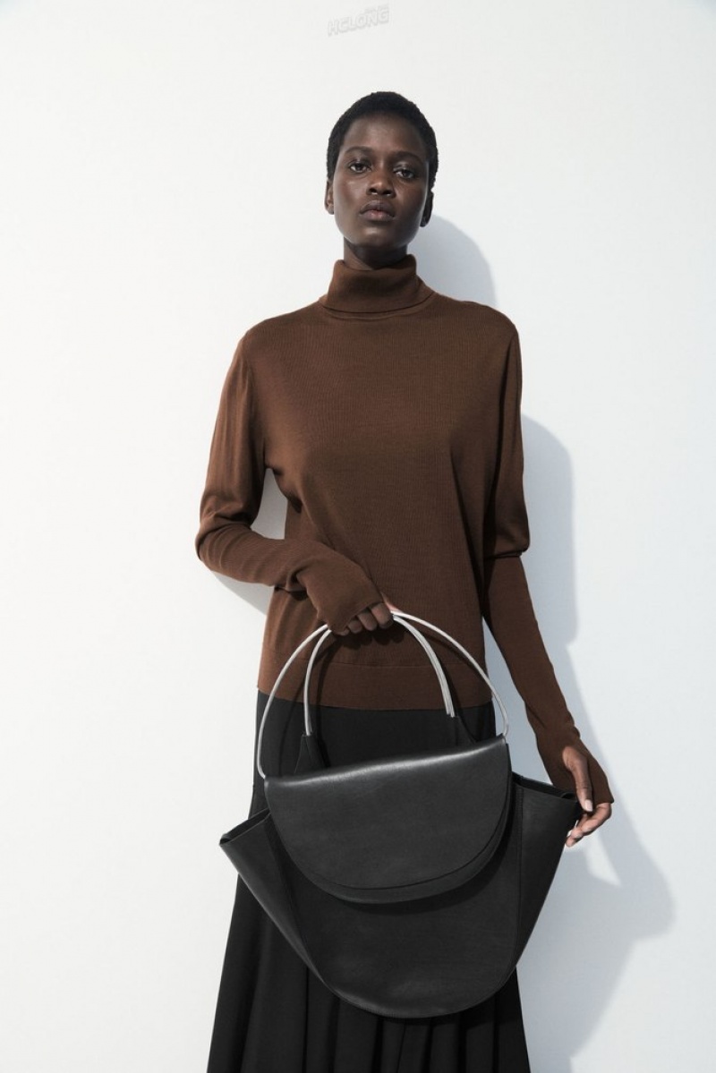 Dark Brown COS The Wool Roll-Neck Jumper Sweaters & Cardigans | 276418-TIG