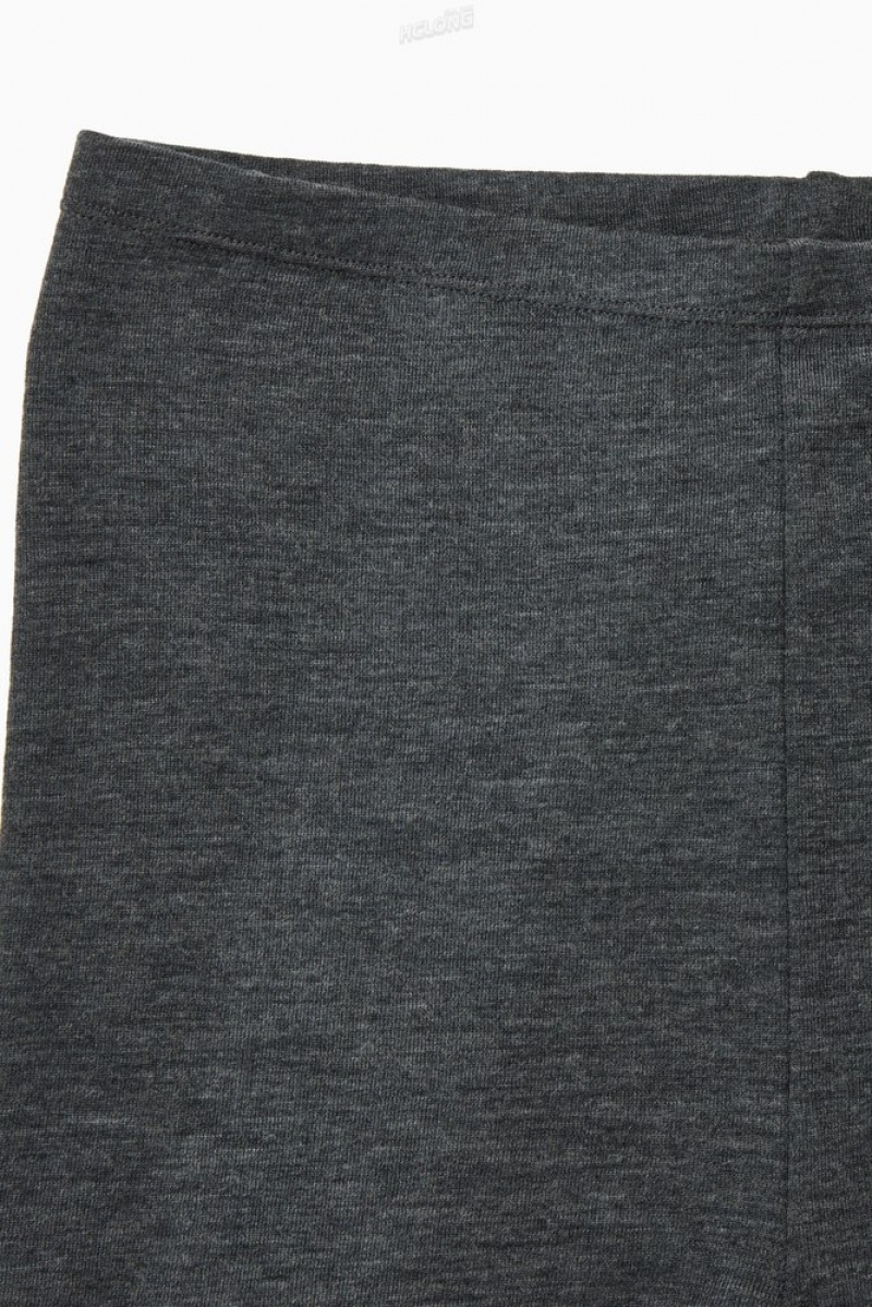 Dark Gray Melange COS Merino Wool Leggings Sweaters & Cardigans | 382609-NDQ