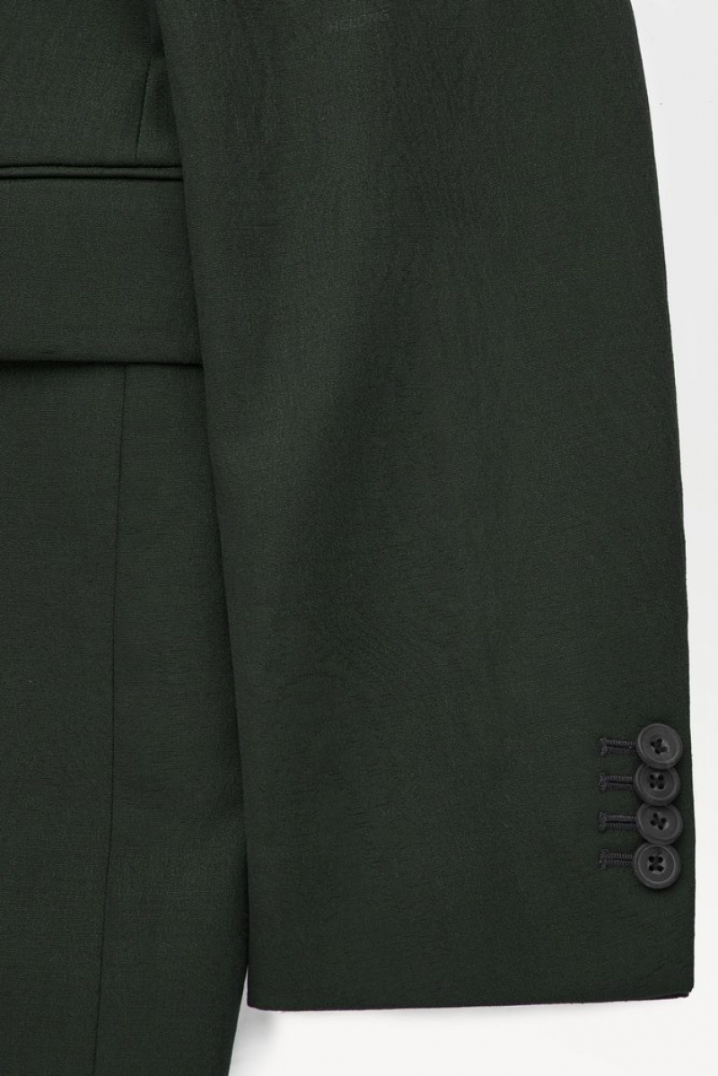 Dark Green COS The Double-Breasted Wool Tuxedo Jacket Coats & Jackets | 623501-JQF