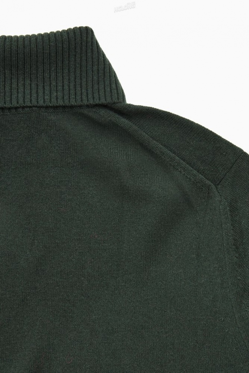 Dark Green COS Wool-Cashmere Turtleneck Jumper Knitwear | 517230-EBP