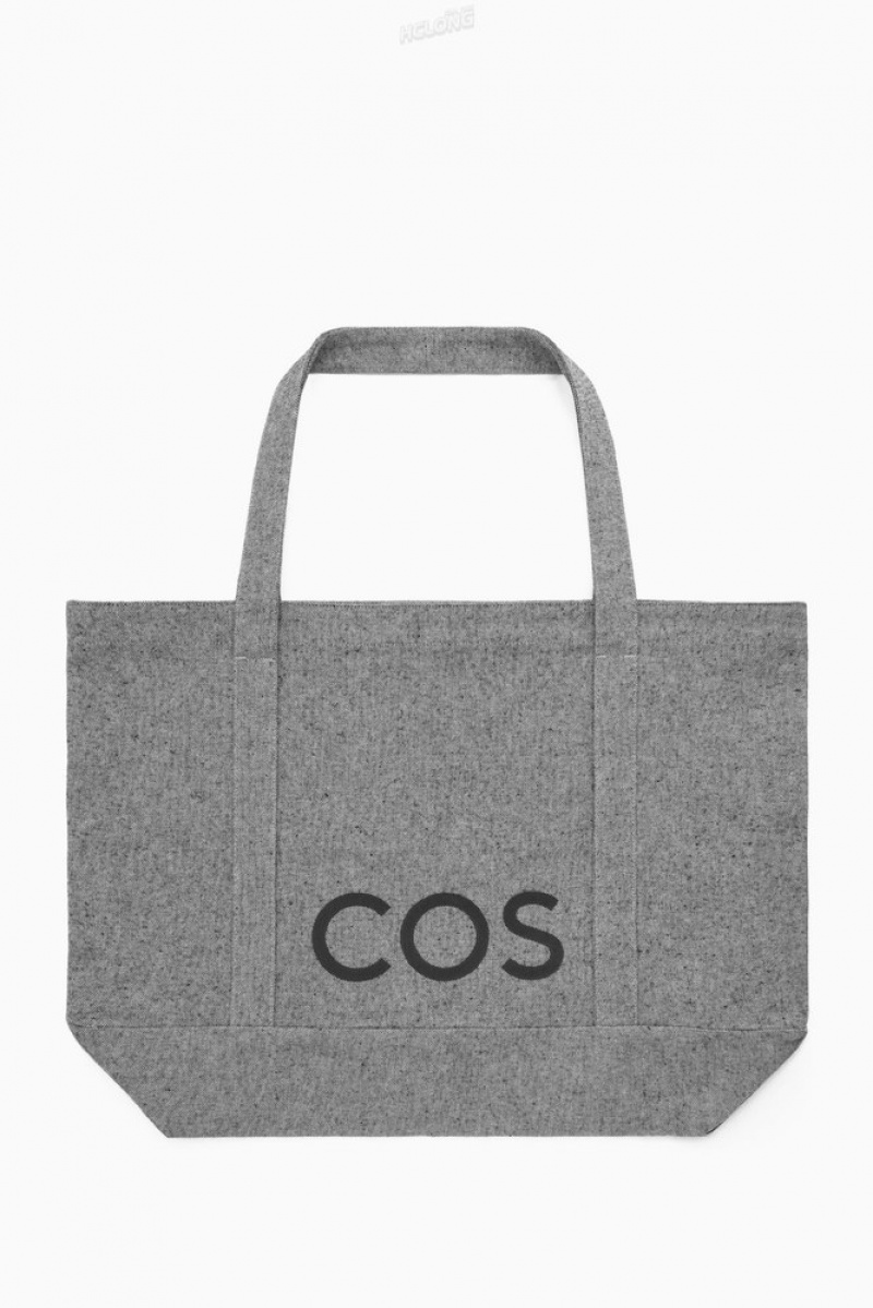 Dark Grey COS Cos Utility Tote - Canvas Bags & Wallets | 340827-YTJ