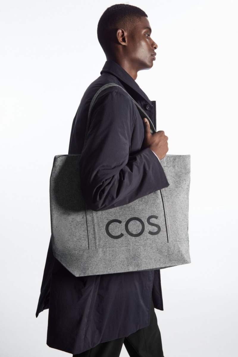 Dark Grey COS Cos Utility Tote - Canvas Bags & Wallets | 340827-YTJ