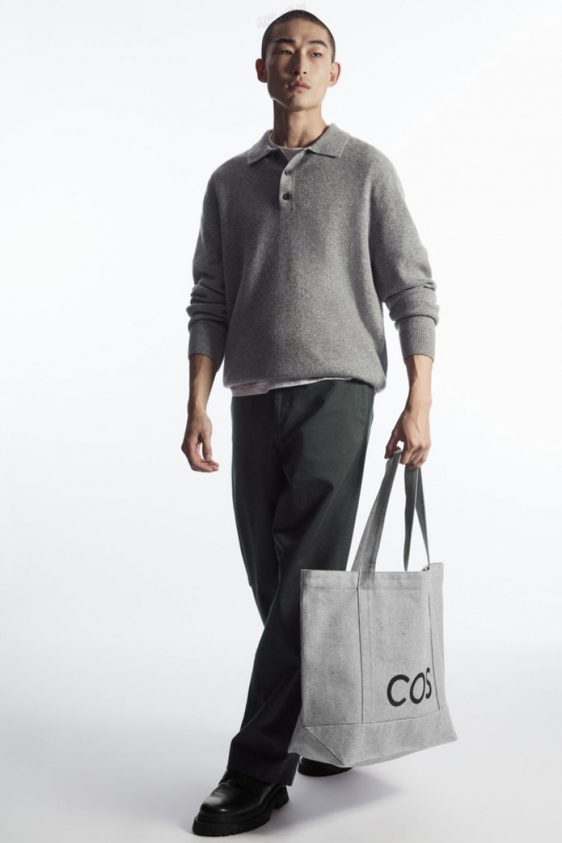 Dark Grey COS Cos Utility Tote - Canvas Bags & Wallets | 053618-OZM