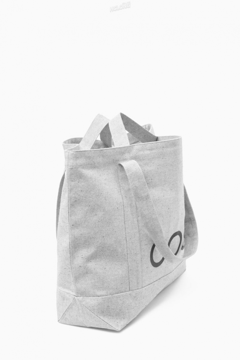 Dark Grey COS Cos Utility Tote - Canvas Bags & Wallets | 053618-OZM