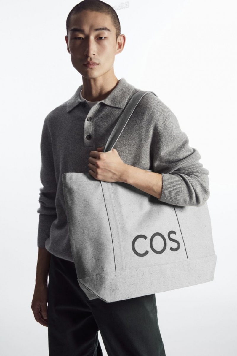 Dark Grey COS Cos Utility Tote - Canvas Bags & Wallets | 053618-OZM