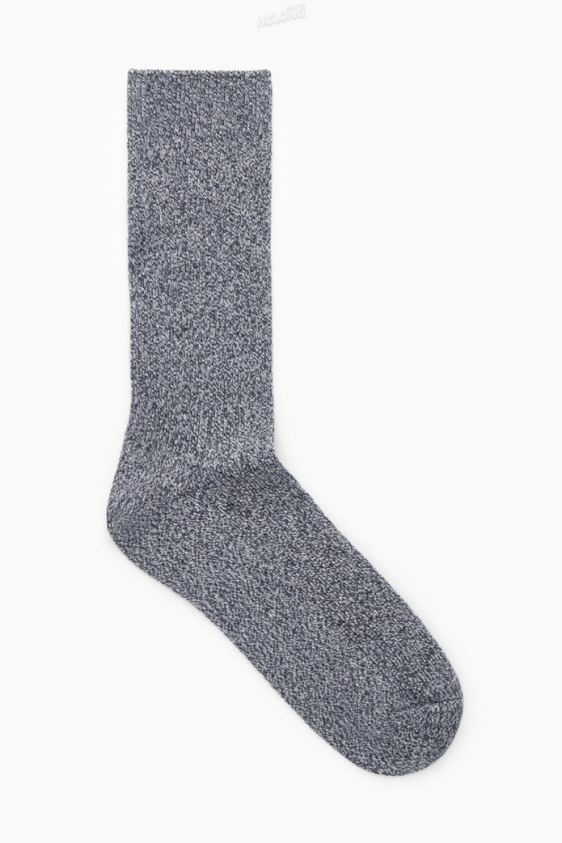 Dark Grey COS Ribbed Socks Socks | 157462-YZE