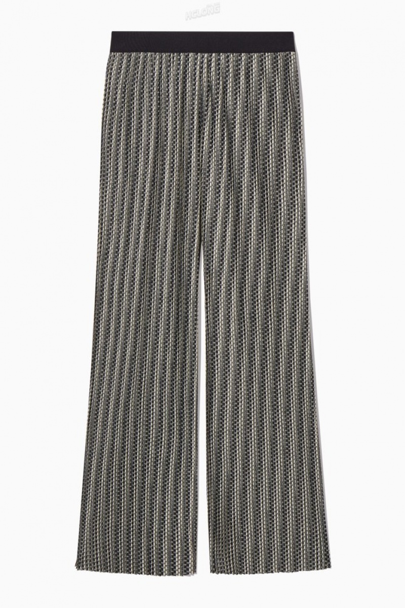 Dark Navy COS Plissé Pants Pants | 418352-RVS