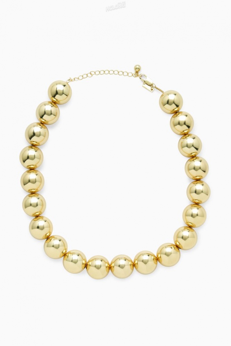 Gold COS Chunky Beaded Necklace Jewelry & Jewellery | 896721-FWQ