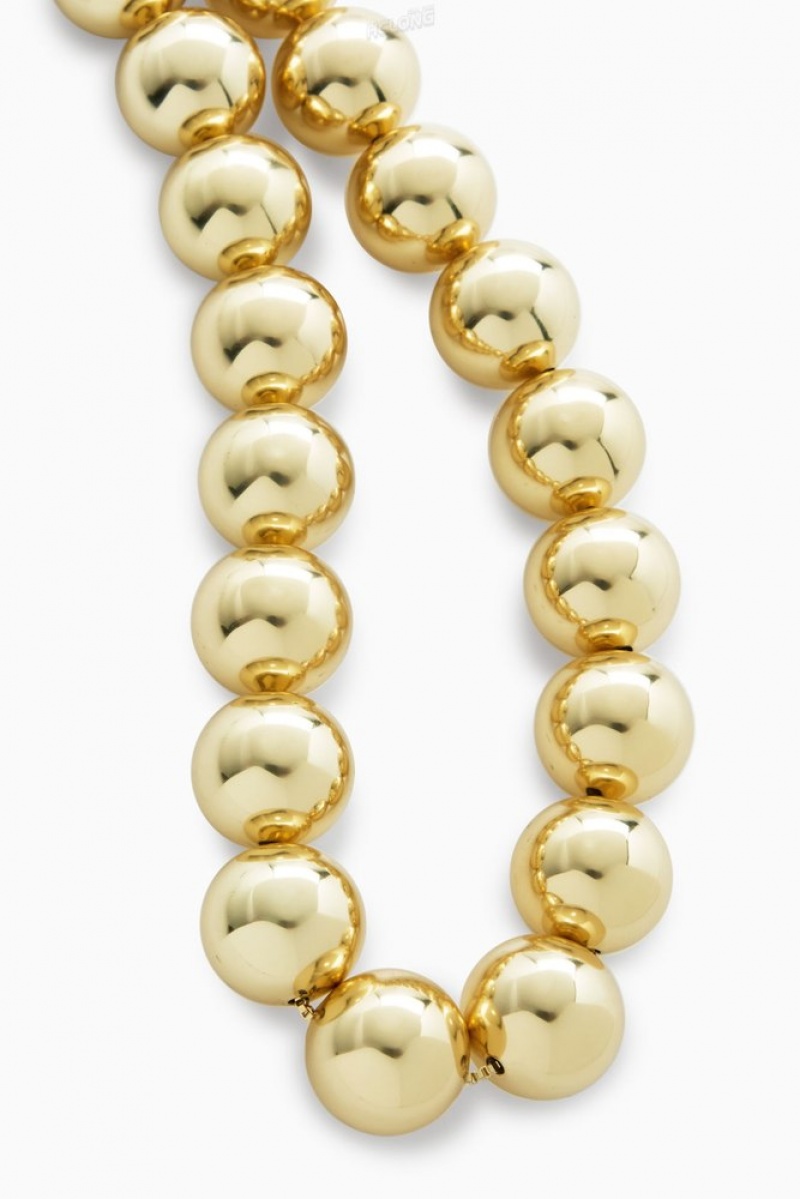 Gold COS Chunky Beaded Necklace Jewelry & Jewellery | 896721-FWQ