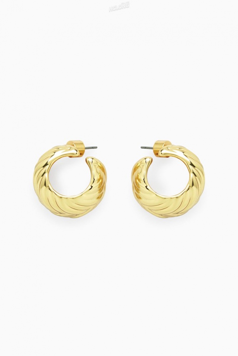 Gold COS Chunky Plait Hoop Earrings Jewelry & Jewellery | 403169-BZF