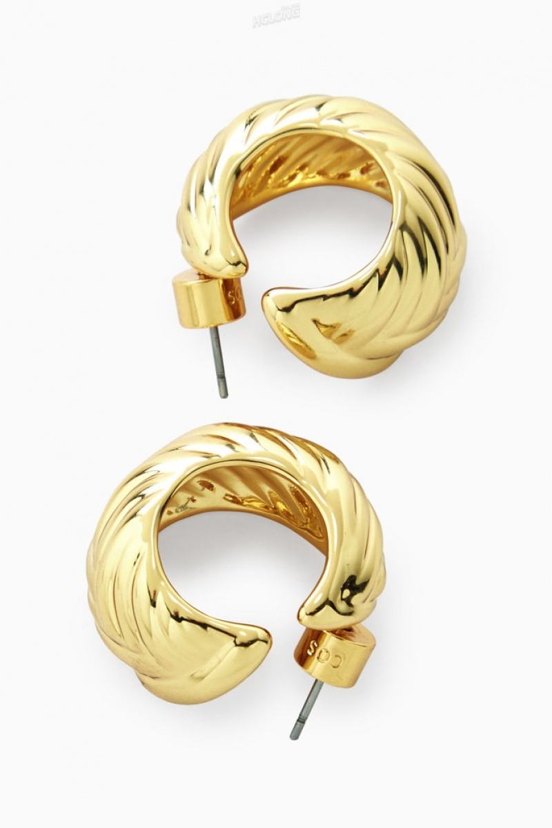 Gold COS Chunky Plait Hoop Earrings Jewelry & Jewellery | 403169-BZF