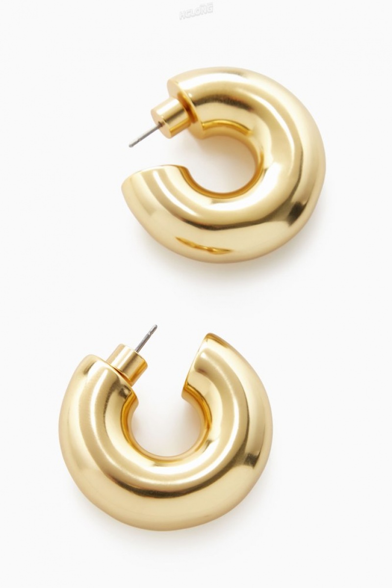 Gold COS Large Chunky Hoop Earrings Jewelry & Jewellery | 147280-LQM