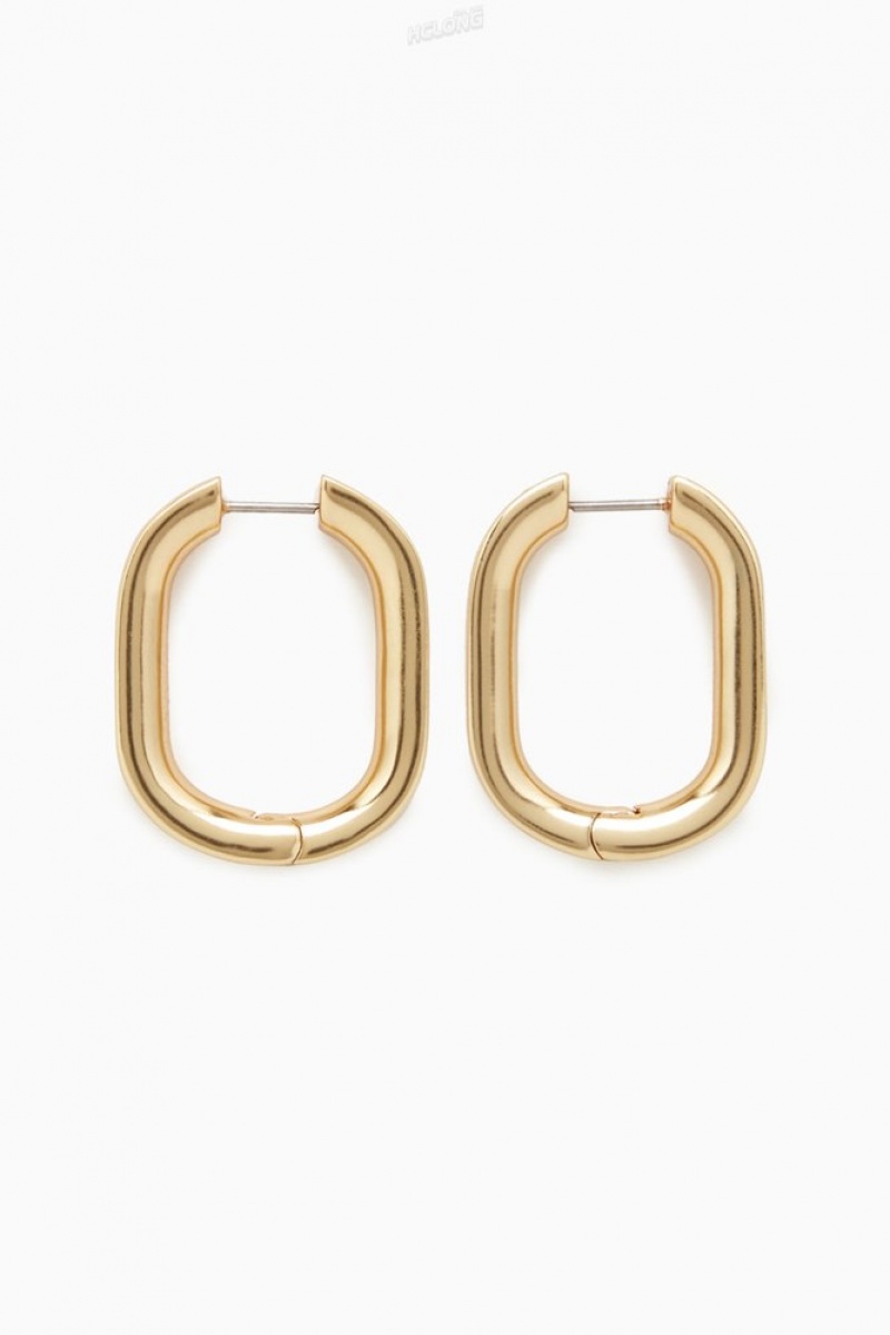 Gold COS Oval Hoop Earrings Jewelry & Jewellery | 246185-GUZ