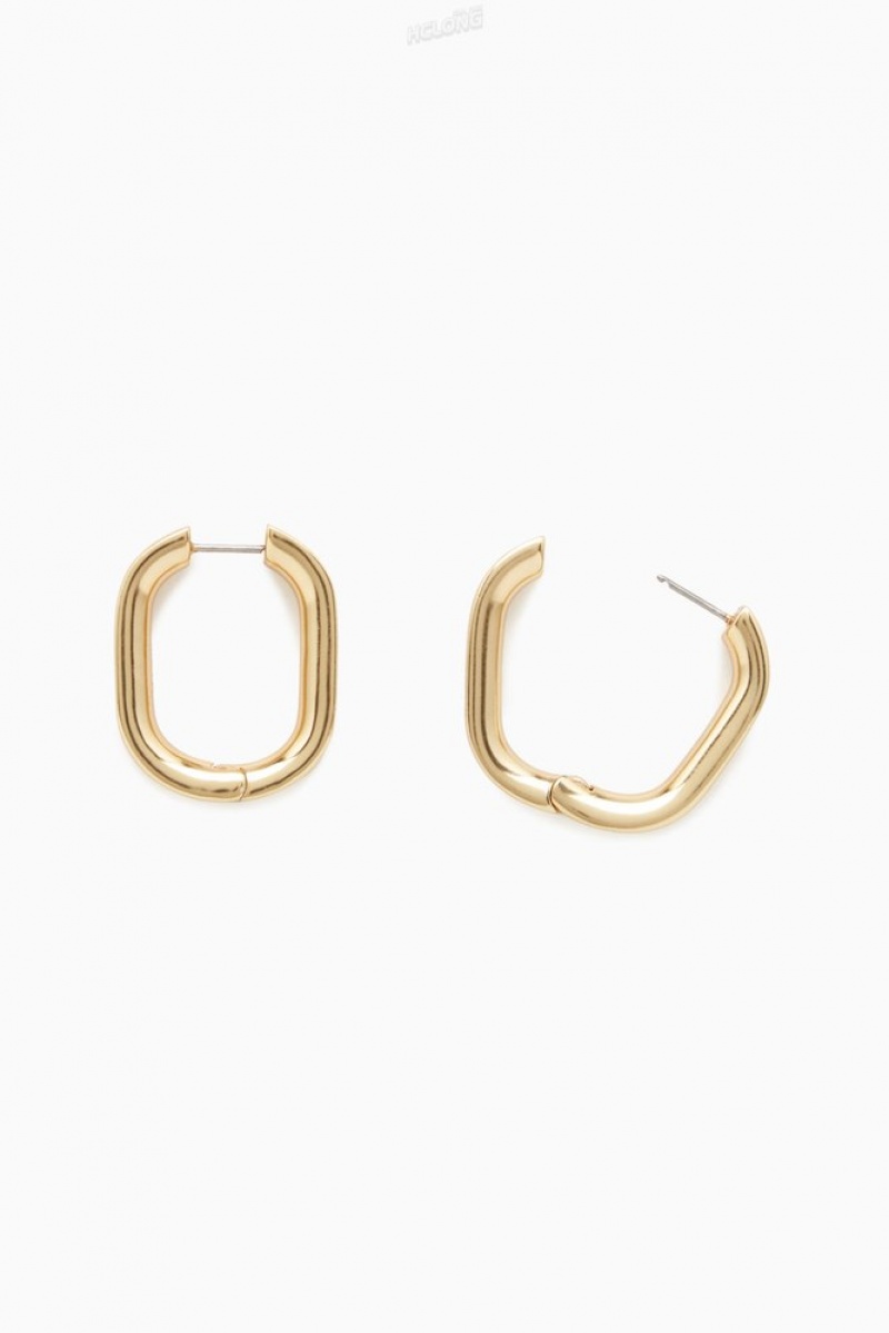 Gold COS Oval Hoop Earrings Jewelry & Jewellery | 246185-GUZ