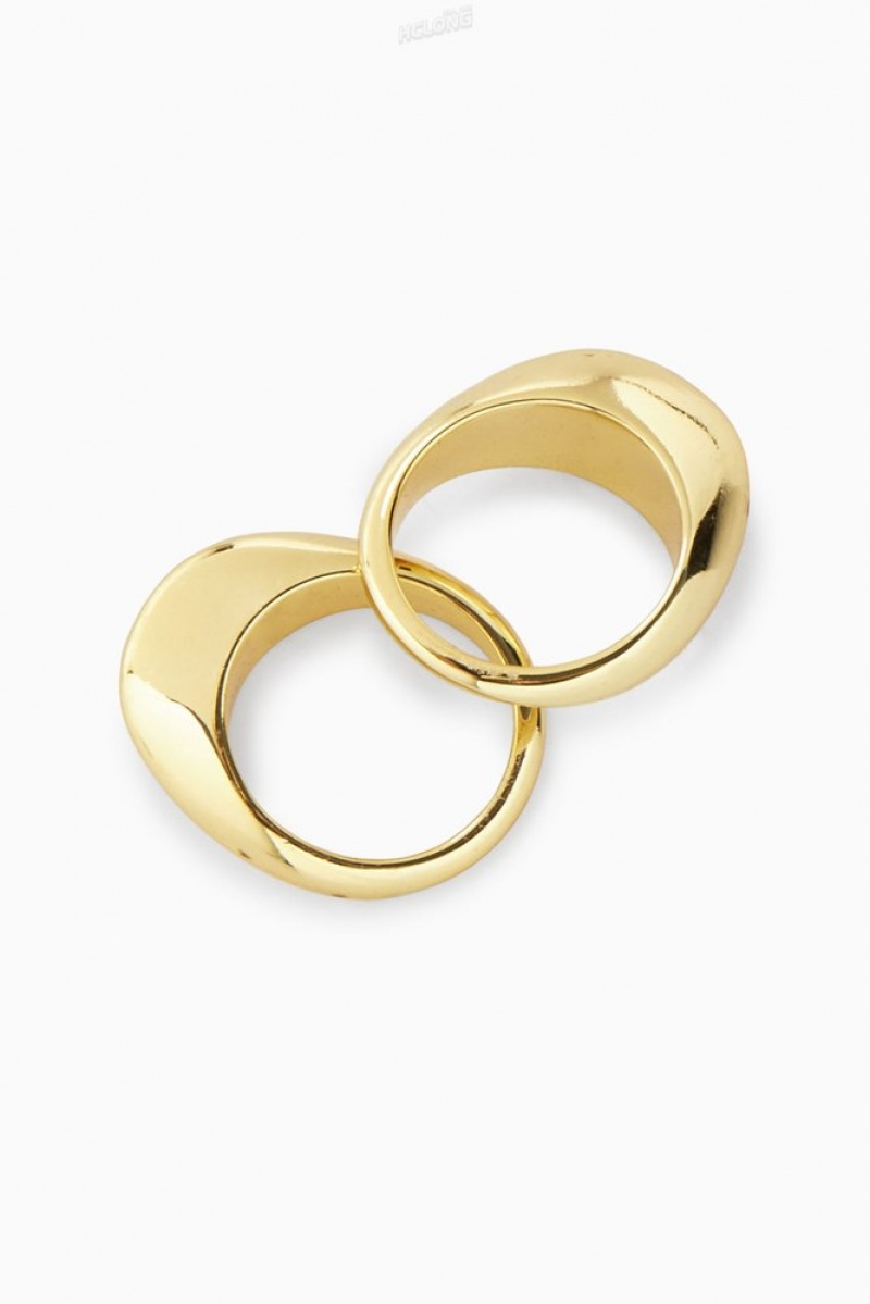 Gold COS Two-Pack Domed Rings Jewelry & Jewellery | 031672-AGQ