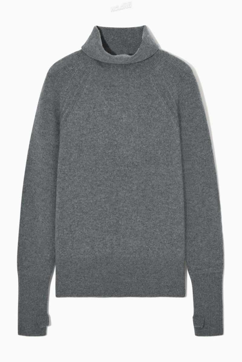 Gray COS Pure Cashmere Turtleneck Sweater Sweaters & Cardigans | 659178-WDJ