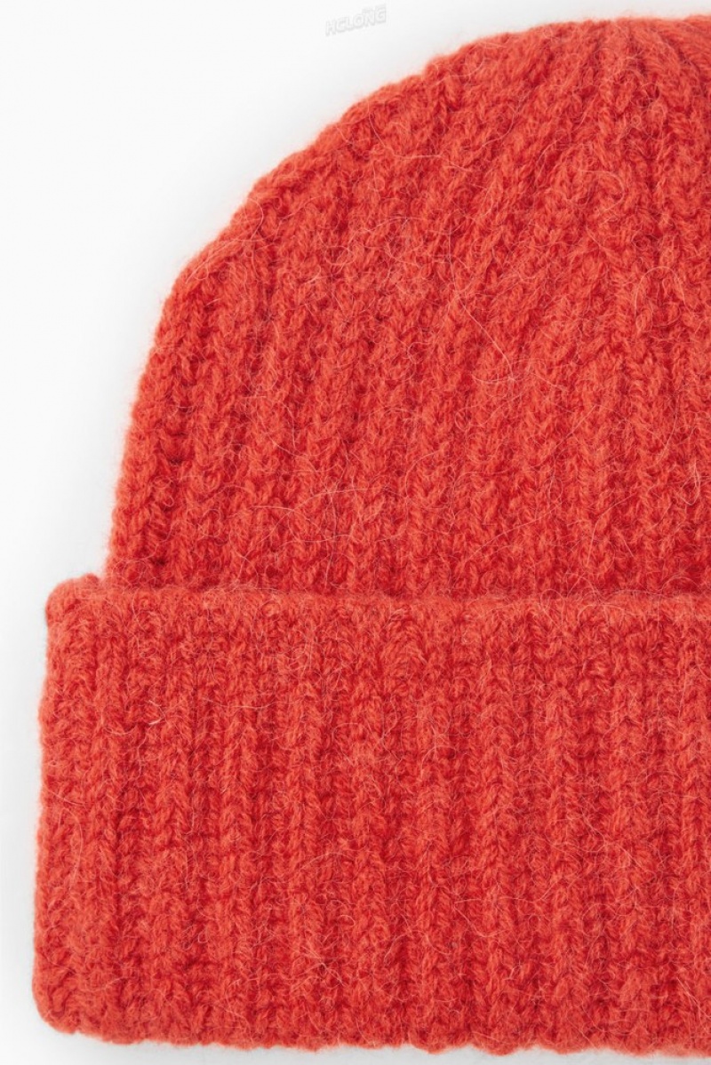 Gray COS Ribbed Alpaca-Blend Beanie Hats | 804192-MLX