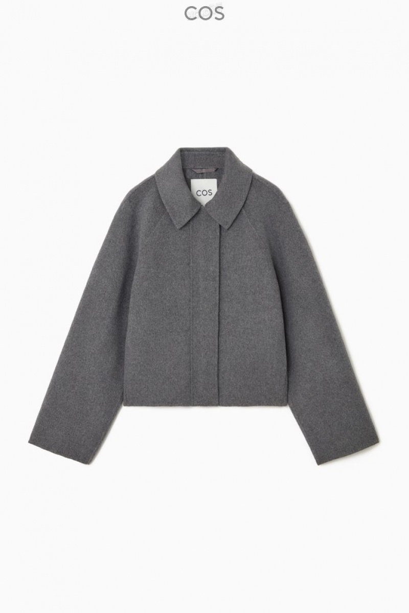 Gray COS Short Double-Faced Wool Jacket Coats & Jackets | 580361-ZXU