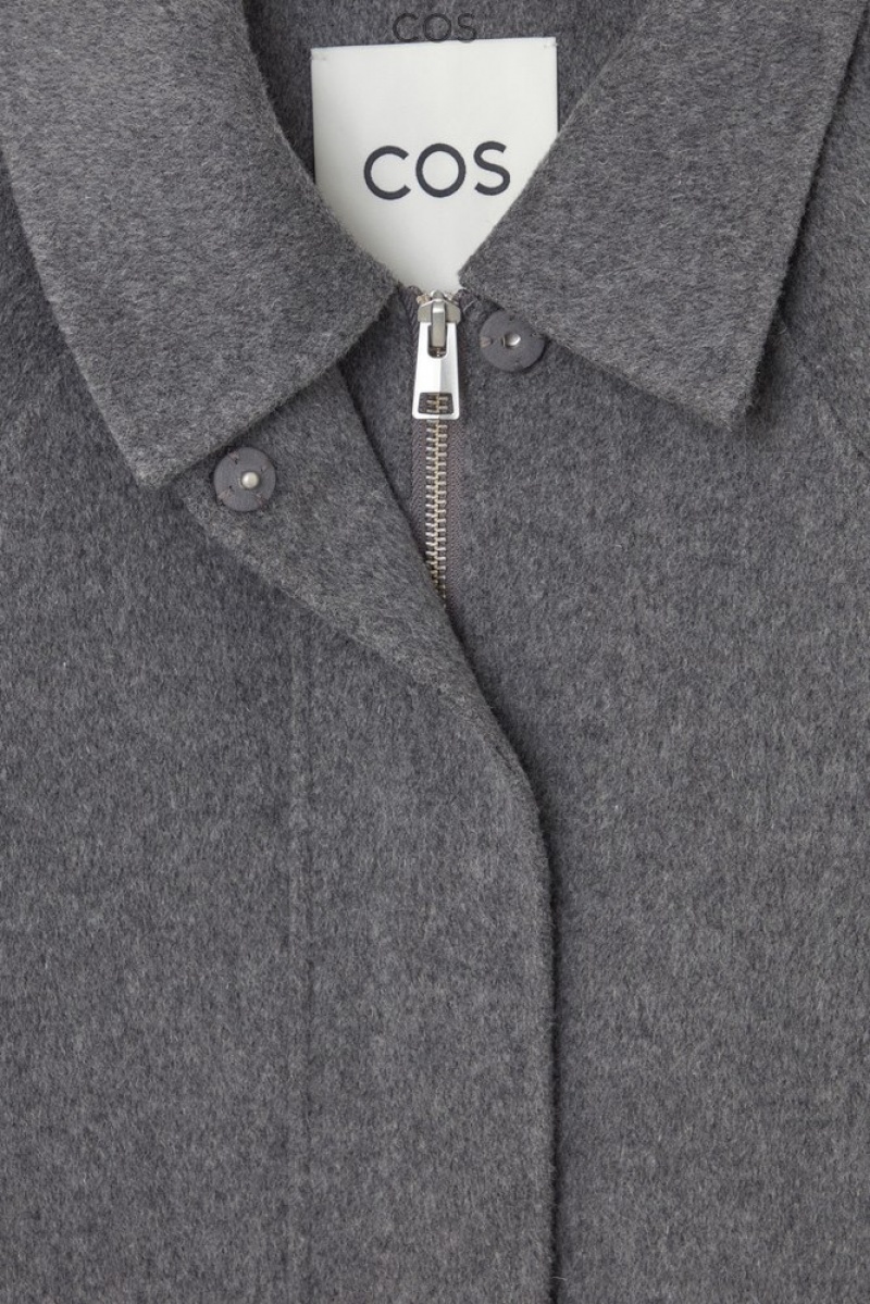 Gray COS Short Double-Faced Wool Jacket Coats & Jackets | 580361-ZXU