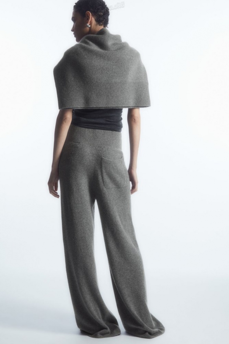 Gray COS Wide-Leg Pure Cashmere Pants Pants | 239547-IQJ