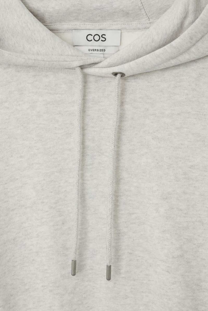 Gray MéLange COS Heavyweight Paneled Hoodie Sweatshirts & Hoodies | 357619-AIQ