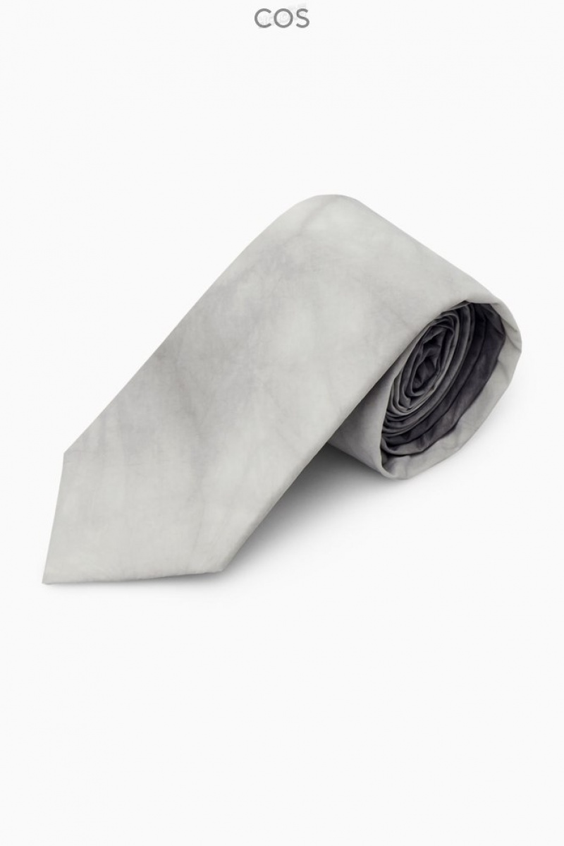 Gray / Printed COS Slim Tie-Dye Print Tie Ties | 164750-SYE