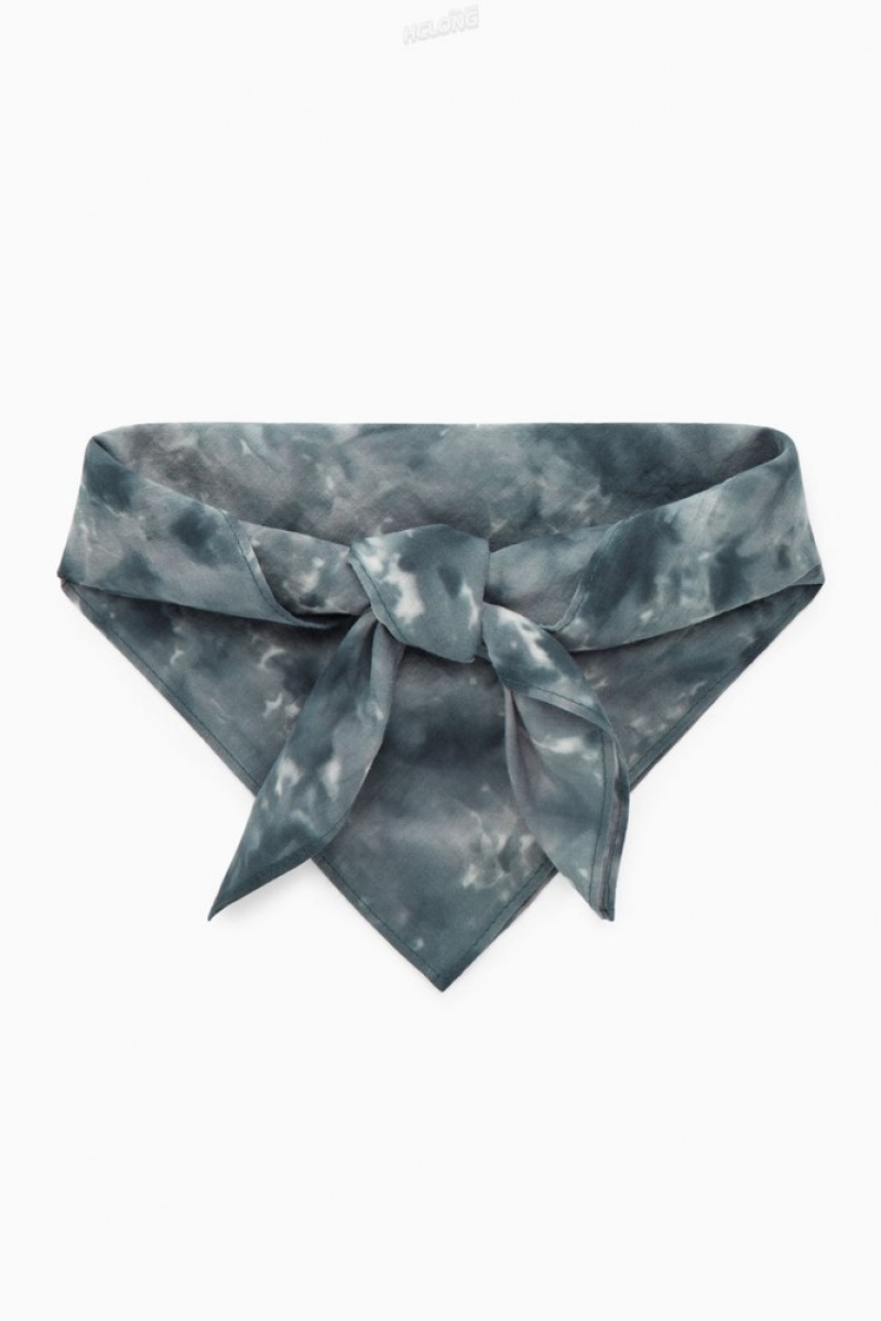 Gray / Printed COS Tie-Dye Print Neck Scarf Scarves | 487521-ILY