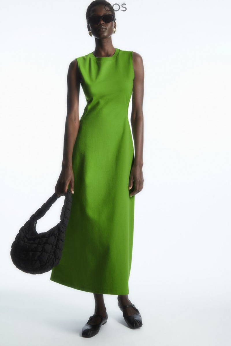 Green COS Sleeveless Cutout Maxi Dress Dresses | 690527-POW