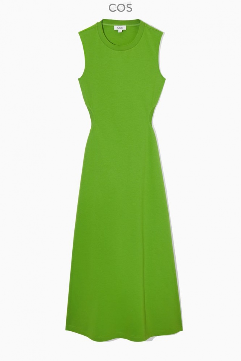 Green COS Sleeveless Cutout Maxi Dress Dresses | 690527-POW