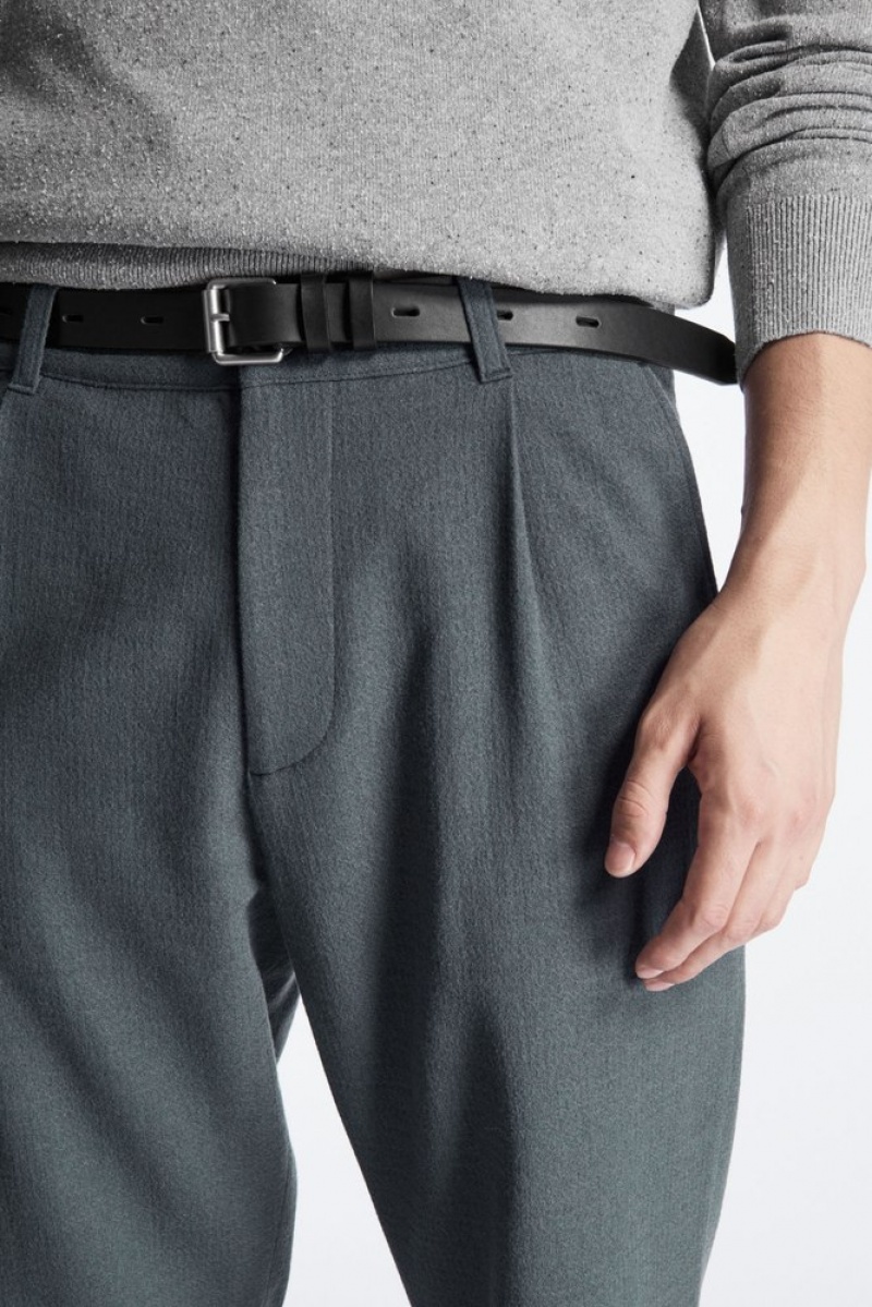 Grey COS Tapered Wool Chinos Trousers | 648097-CPO