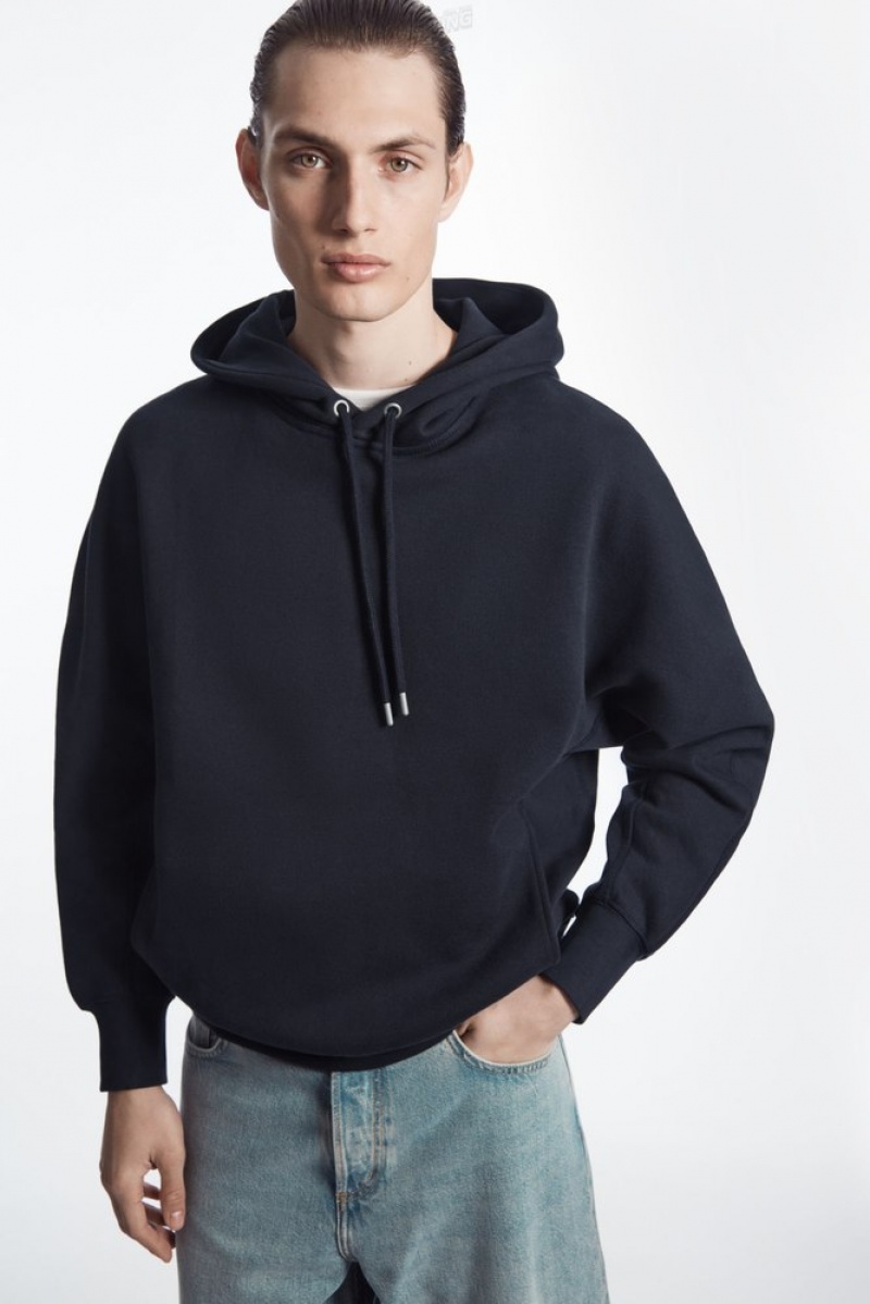 Grey MéLange COS Heavyweight Panelled Hoodie Sweatshirts & Hoodies | 578692-DEP