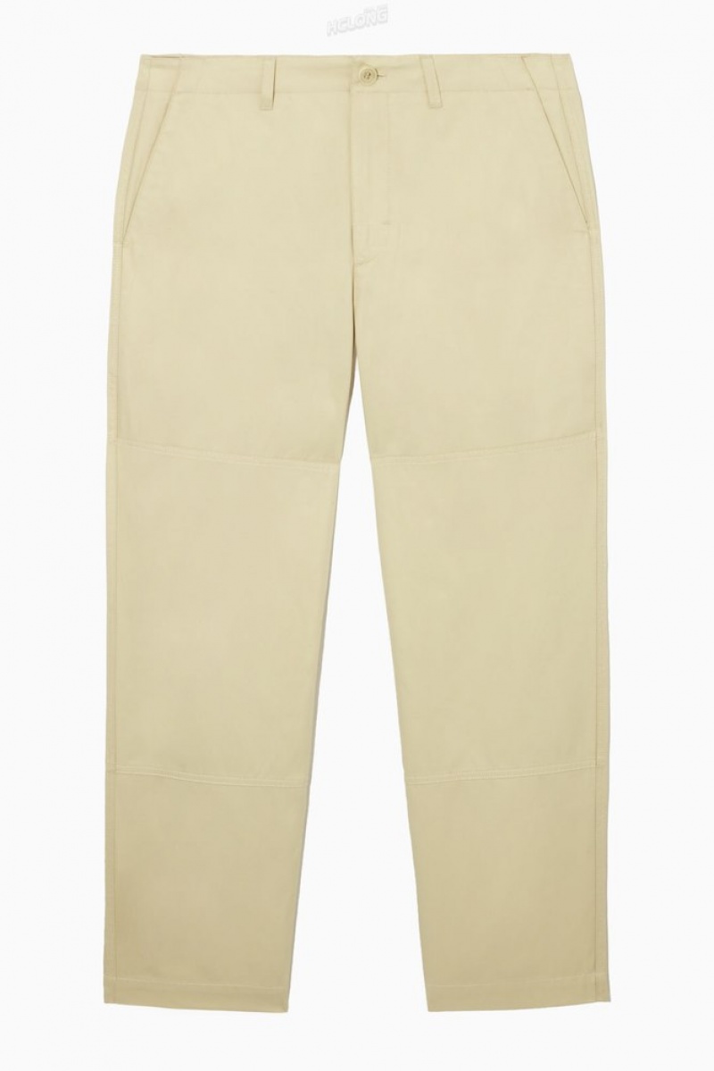 Light Beige COS Relaxed-Fit Utility Trousers Pants | 918704-OJZ