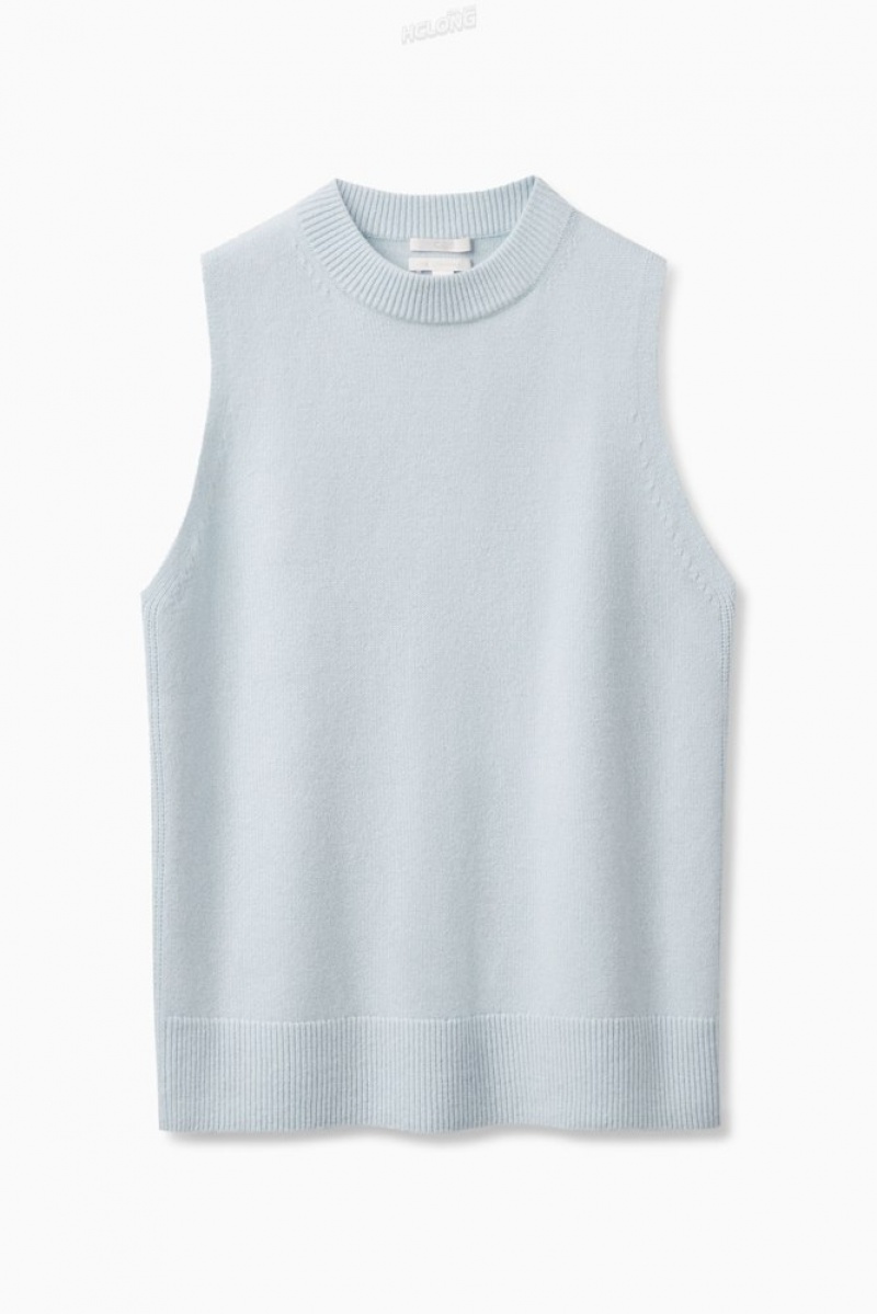 Light Blue COS Relaxed-Fit Pure Cashmere Vest Knitwear & Cardigans | 621504-TRY