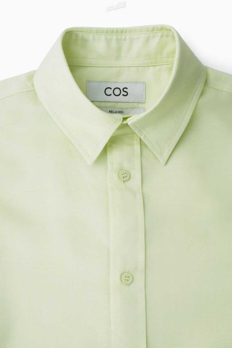 Light Green COS Lightweight Twill Shirt Shirts | 403962-RFT