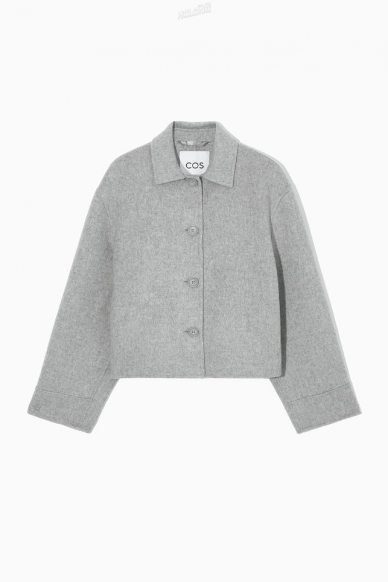 COS Coats & Jackets Deals New Zealand - Light Grey Womens Boxy Double ...