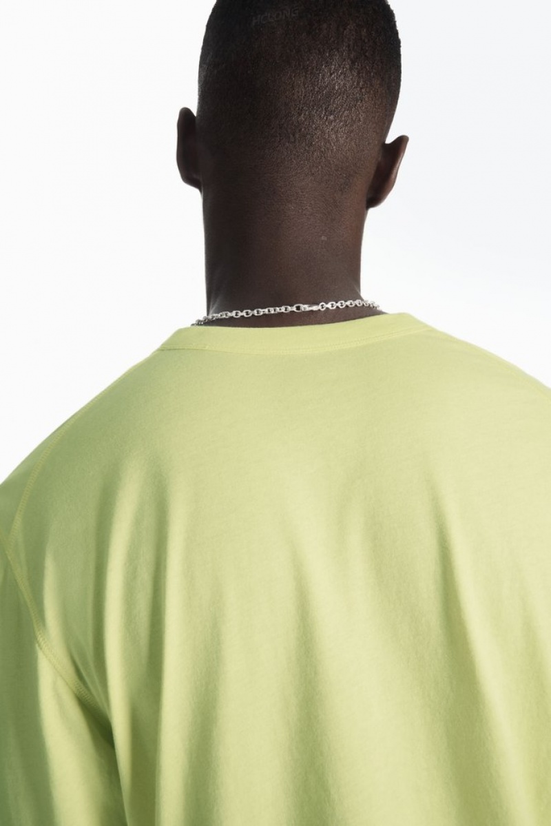 Light Yellow COS Lightweight Long-Sleeved T-Shirt T-shirts | 294801-HCJ