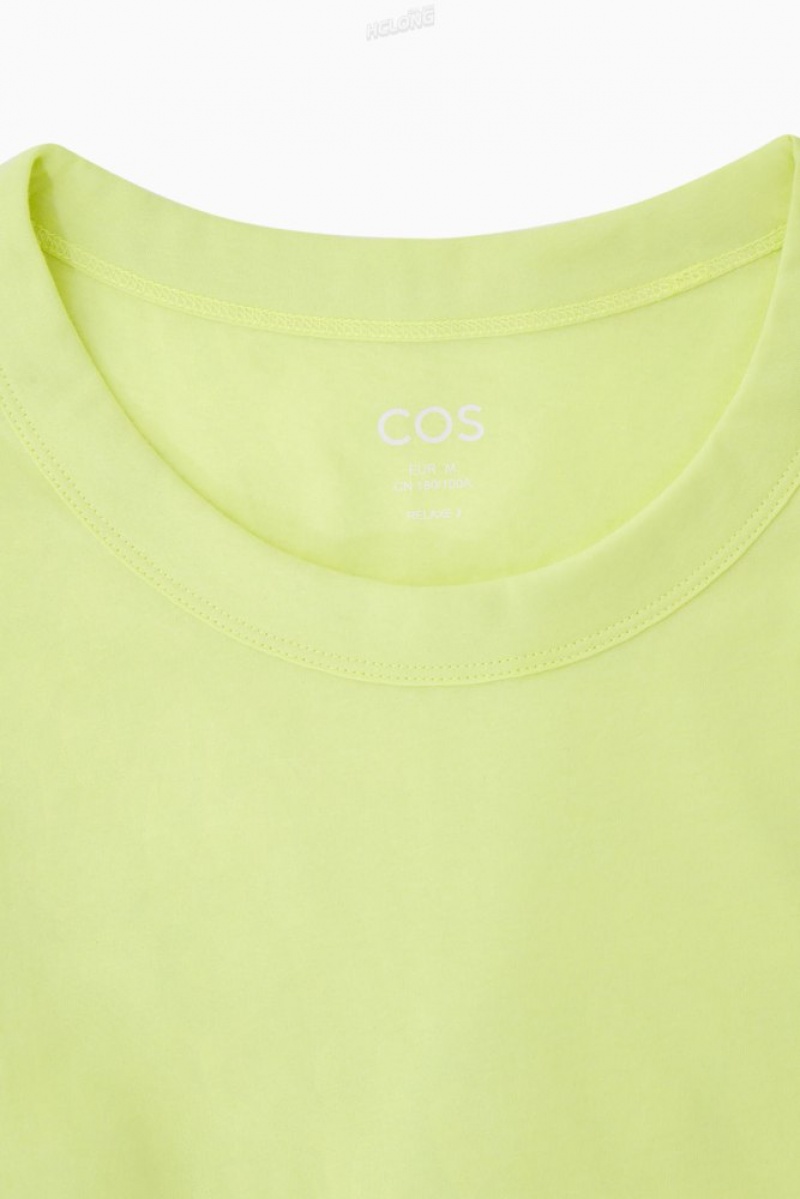 Light Yellow COS Lightweight Long-Sleeved T-Shirt T-shirts | 294801-HCJ