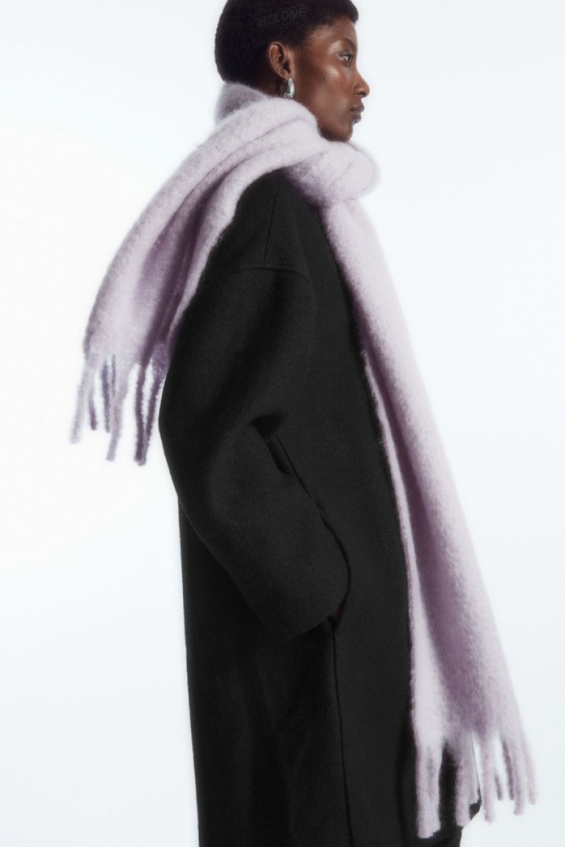 Lilac COS Oversized Mohair-Blend Scarf Scarves | 049835-QFA