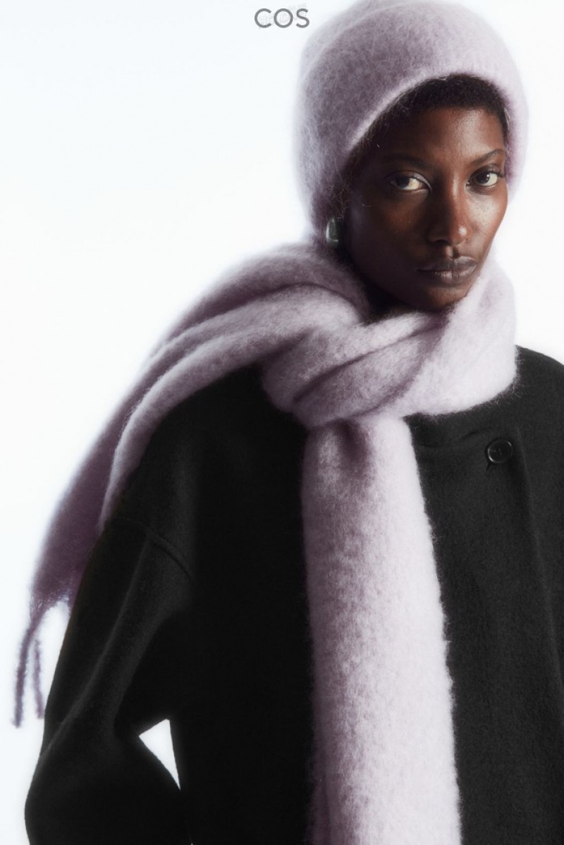 Lilac COS Oversized Mohair-Blend Scarf Scarves | 049835-QFA