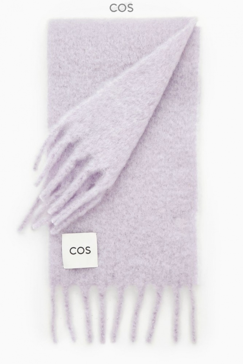 Lilac COS Oversized Mohair-Blend Scarf Scarves | 049835-QFA