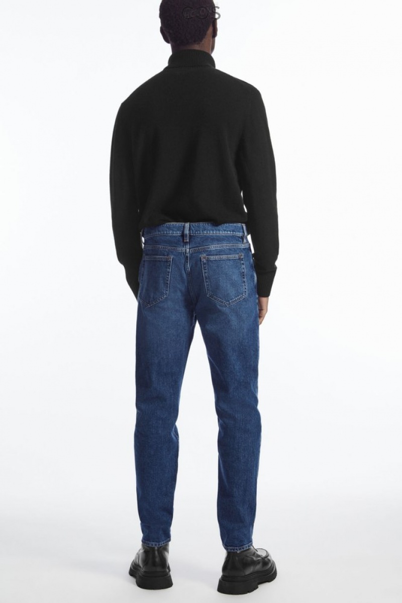 Mid-Blue COS Pillar Jeans - Tapered Trousers | 192304-FES