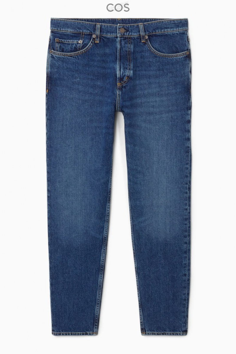 Mid-Blue COS Pillar Jeans - Tapered Trousers | 192304-FES