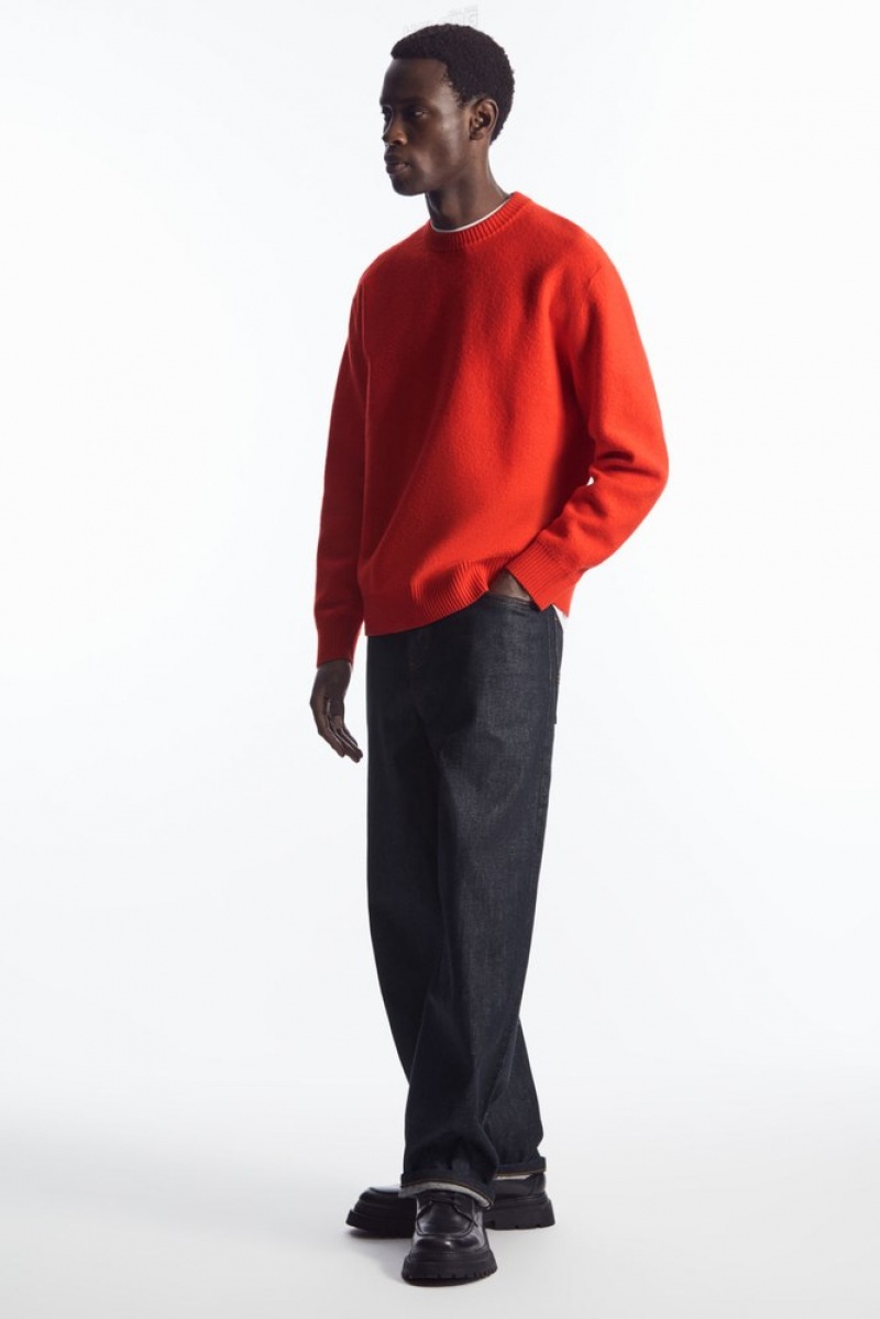 Navy COS Boiled-Wool Crew-Neck Jumper Knitwear | 167890-WJC