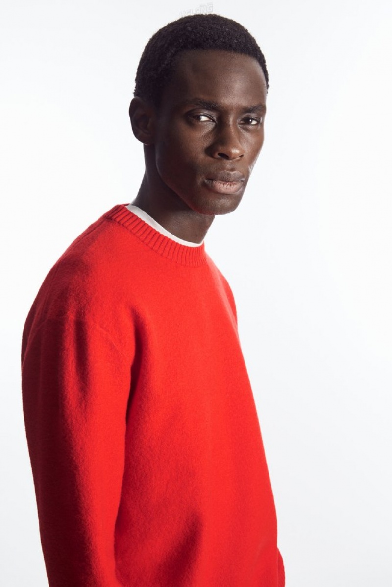 Navy COS Boiled-Wool Crew-Neck Jumper Knitwear | 167890-WJC