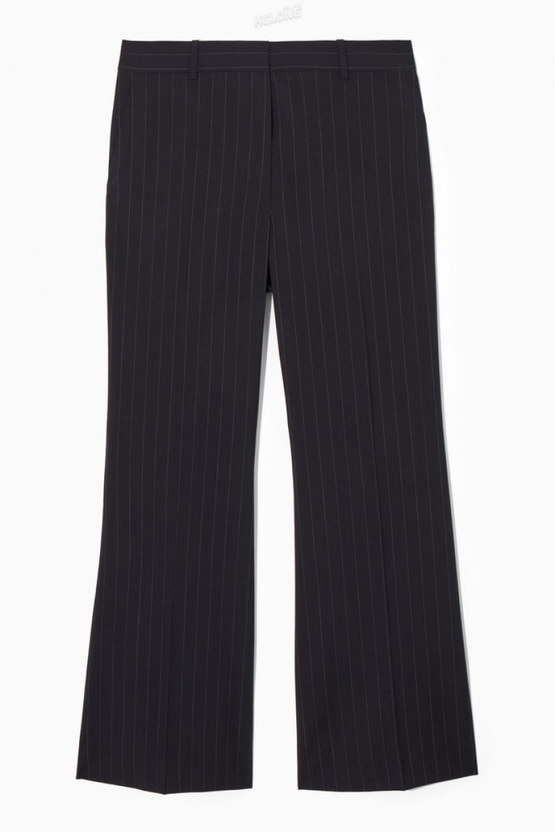 Navy COS Flared Wool Pants Pants | 384127-HAS